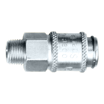 1/8 x 1/8" Brass Miniature Pneumatic Q/D Coupler - Male NPT  QD-MINIAC2-2M