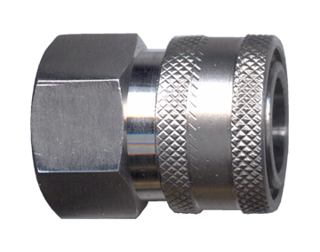 1/4" Stainless Steel Pressure Washer Q/D Coupler - Female NPT  QD-SSTC4-4F