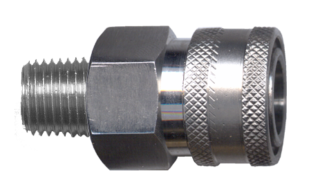 1/4" Stainless Steel Pressure Washer Q/D Coupler - Male NPT  QD-SSTC4-4M