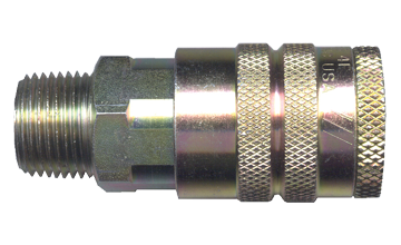 3/8 x 3/8" Steel Tru-Flate Pneumatic Q/D Coupler - Male NPT  QD-TFMC6-6M