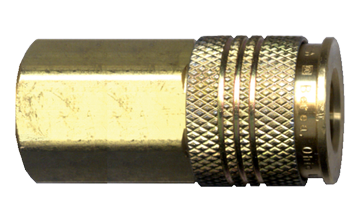 1/4 x 1/4" Steel Universal Aro/Industrial/Tru-Flate Q/D Coupler - Female NPT  QD-UNIAC4-4F