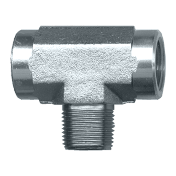 1/4 x 1/4 x 1/4" Steel Female NPT - Female NPT - Male NPT Tee  S1006-B