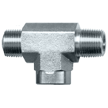 3/4 x 3/4 x 3/4" Steel Male NPT - Male NPT - Female NPT Tee  S1006M-E