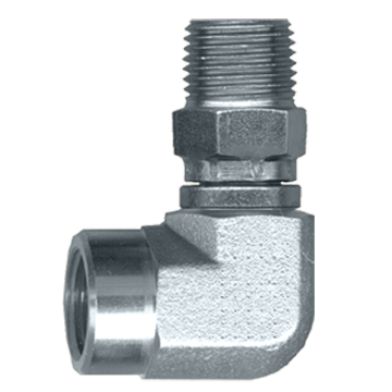 1/4 x 1/4" Steel Male NPT Swivel - Female NPT 90° Elbow  S1016SW-B