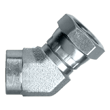 1 x 1" Steel Female NPT - Female NPSM Swivel 45° Elbow  S1105-HH