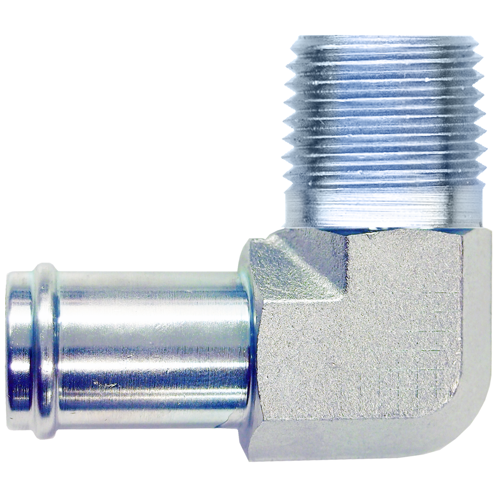 5/8 x 1/2" Steel Hose Barb - Male NPT 90° Elbow  S1139-10D
