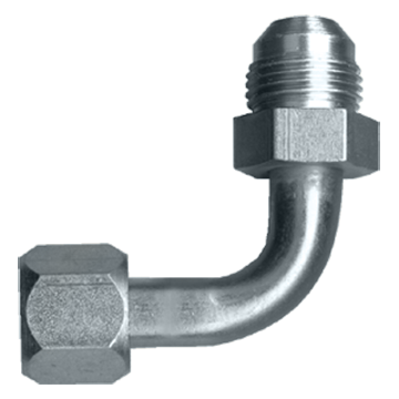 1/4 x 1/4" Steel Female 37° JIC - Male 37° JIC 90° Bent Tube Elbow  S3549BT-4