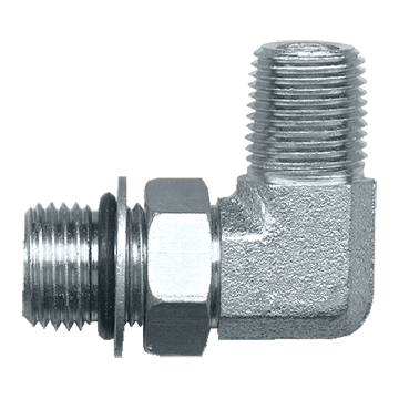 7/8"-14 x 1/2" Steel Male ORB - Male NPT 90° Elbow  S3699-10D