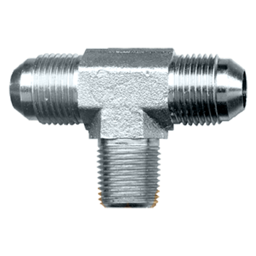 1/2 x 3/8" Steel Male 37° JIC - Male 37° JIC - Male NPT Tee  S3745-8C