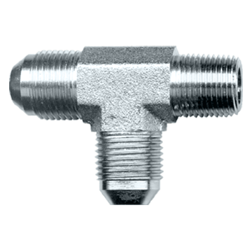 1/2 x 3/8 x 1/2" Steel Male 37° JIC - Male NPT - Male 37° JIC Tee  S3751-8C