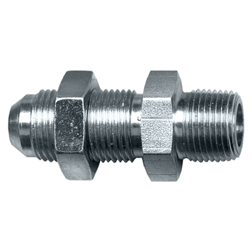 3/8 x 1/4" Steel Male 37° JIC - Male NPT Bulkhead Connector  S3848-6B