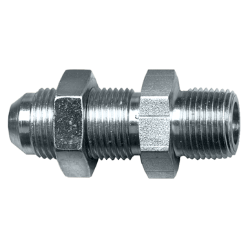 3/8 x 3/8" Steel Male 37° JIC - Male NPT Bulkhead Connector  S3848-6C