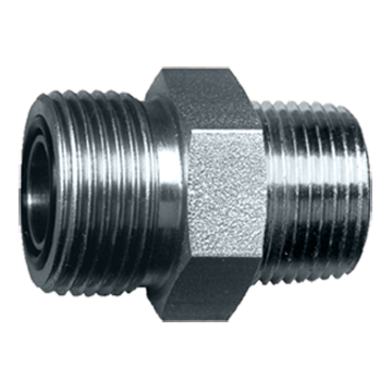 1-7/16"-12 x 1" Steel Male ORFS - Male NPT Connector  S3948-16H