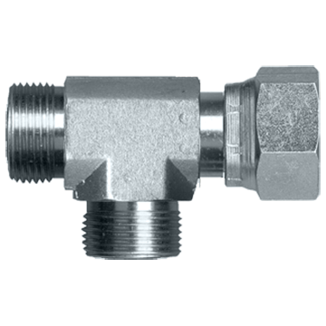 13/16"-16 Steel Male ORFS - Female ORFS Swivel - Male ORFS Tee  S3951F-8