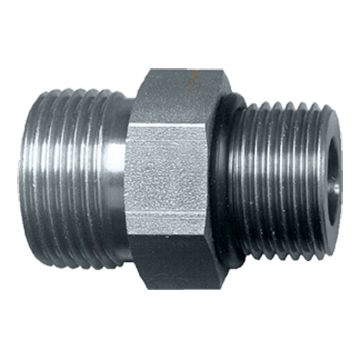 1-7/16 - 12 x 1-1/16 - 12 Steel Male ORFS - Male ORB Connector  S3968-1612