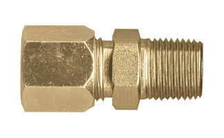 3/8 x 1/4" Steel Metal Line Compression - Male NPT Connector  S6768-6B