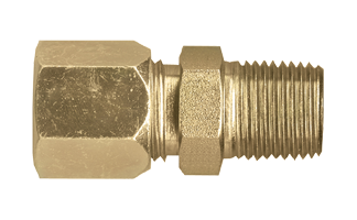 1/2 x 3/8" Steel Metal Line Compression - Male NPT Connector  S6768-8C