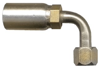 3/4 x 3/4" Weatherhead® U-Series Hose Crimp - Female 37° JIC Swivel 90° Long Drop Elbow  SC639L-1212