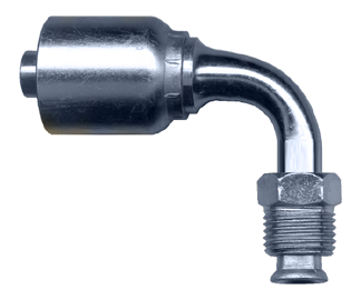1/4 x 7/16"-24 Koman/Parker® 43 Series Hose Crimp - Male 45° SAE Inverted Flare 90° Elbow  SC931-44