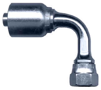 1/4 x 3/8" Koman/Parker® 43 Series Hose Crimp - Female 37° JIC Swivel 90° Long Drop Elbow  SC939L-46