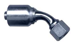 3/8 x 1"-14 Koman/Parker® 43 Series Hose Crimp - Female ORFS Swivel 45° Elbow  SC950-810