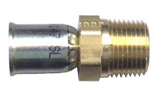 3/8 x 3/8" 100R14 Hose Crimp - Brass Male NPT  SCT425-6C