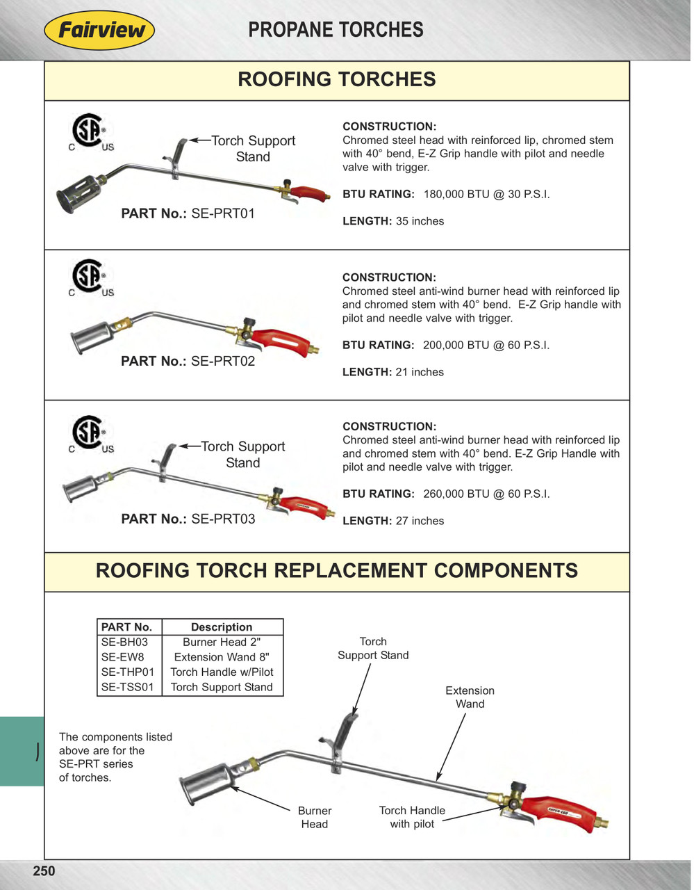 Roofing Torch Handle w/Pilot  SE-THP01