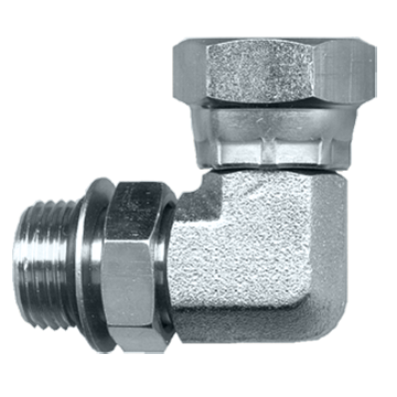3/4"-16 x 3/8" Steel Male ORB - Female NPSM Swivel 90° Elbow  SO1116-8C