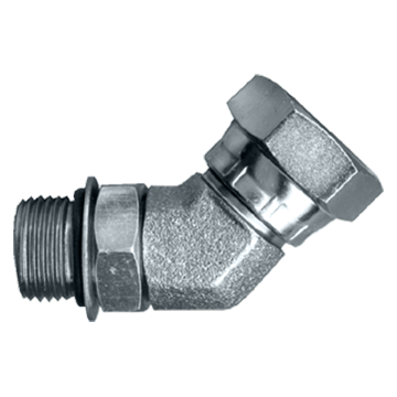 7/8"-14 x 3/4" Steel Male ORB - Female NPSM Swivel 45° Elbow  SO1124-10E
