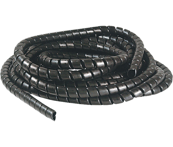 1.69" I.D. x 0.14" Wall x 1' Black Polyethylene Spiral Hose Wrap (per foot)  SPW-32BLK