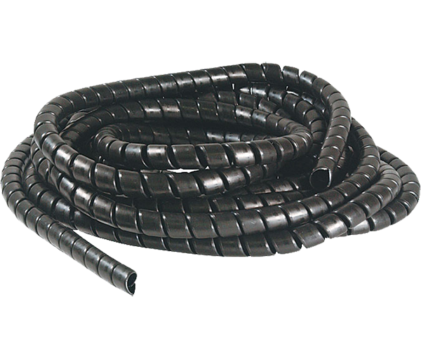 3.90" I.D. x 0.22" Wall x 1' Black Polyethylene Spiral Hose Wrap (per foot)  SPW-64BLK