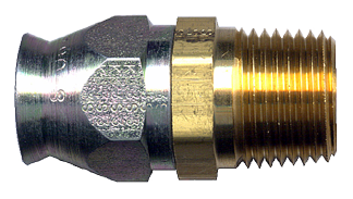 3/8 x 1/4" Brass 100R14 Reusable Hose End - Male NPT  SR425-6B