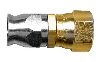 3/4 x 3/4" Brass 100R14 Reusable Hose End - Female 45° SAE Swivel  SR428-1212