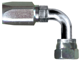 3/8 x 3/8" Steel 100R5 Reusable Hose End - Female 37° JIC Swivel 90° Long Drop Elbow   SR539L-66
