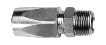 1/4 x 1/4" Steel 100R1 Reusable Hose End - Male NPT  SRT125-4B