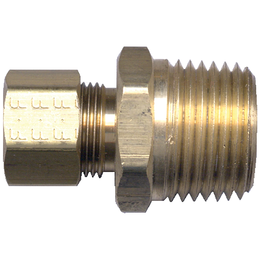 1/4 x 1/8" Brass Pass-Thru Tube Compression - Male NPT Tank Adapter  T68-4A
