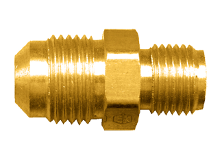 3/8" x 3/16 (7/16"-24) Brass Male 45° SAE Flare - Male 45° SAE Inverted Flare  WH-1554