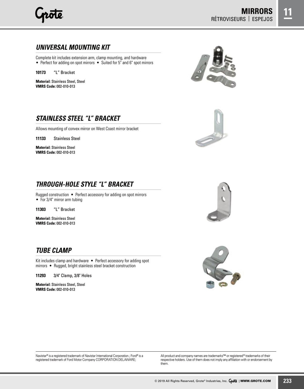 "L" Bracket Single - Stainless Steel  11133