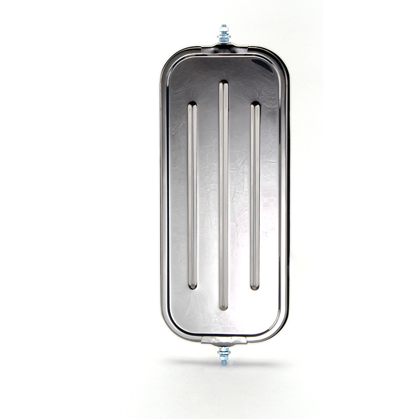 OEM Style Flat Ribbed-Back West Coast Mirror - Stainless Steel  16093