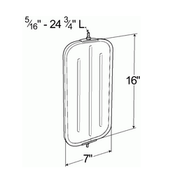 OEM Style Flat Ribbed-Back West Coast Mirror - Stainless Steel  16093