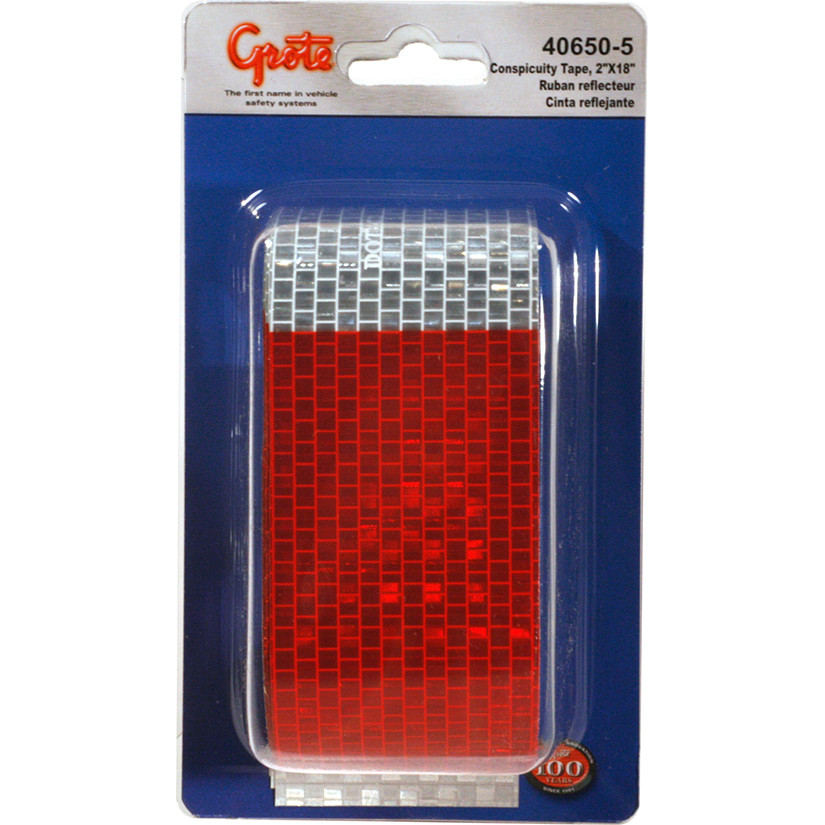 2" x 18" Conspicuity Tape Strips @ 5 Pack - Retail - Red/Silver  40650-5