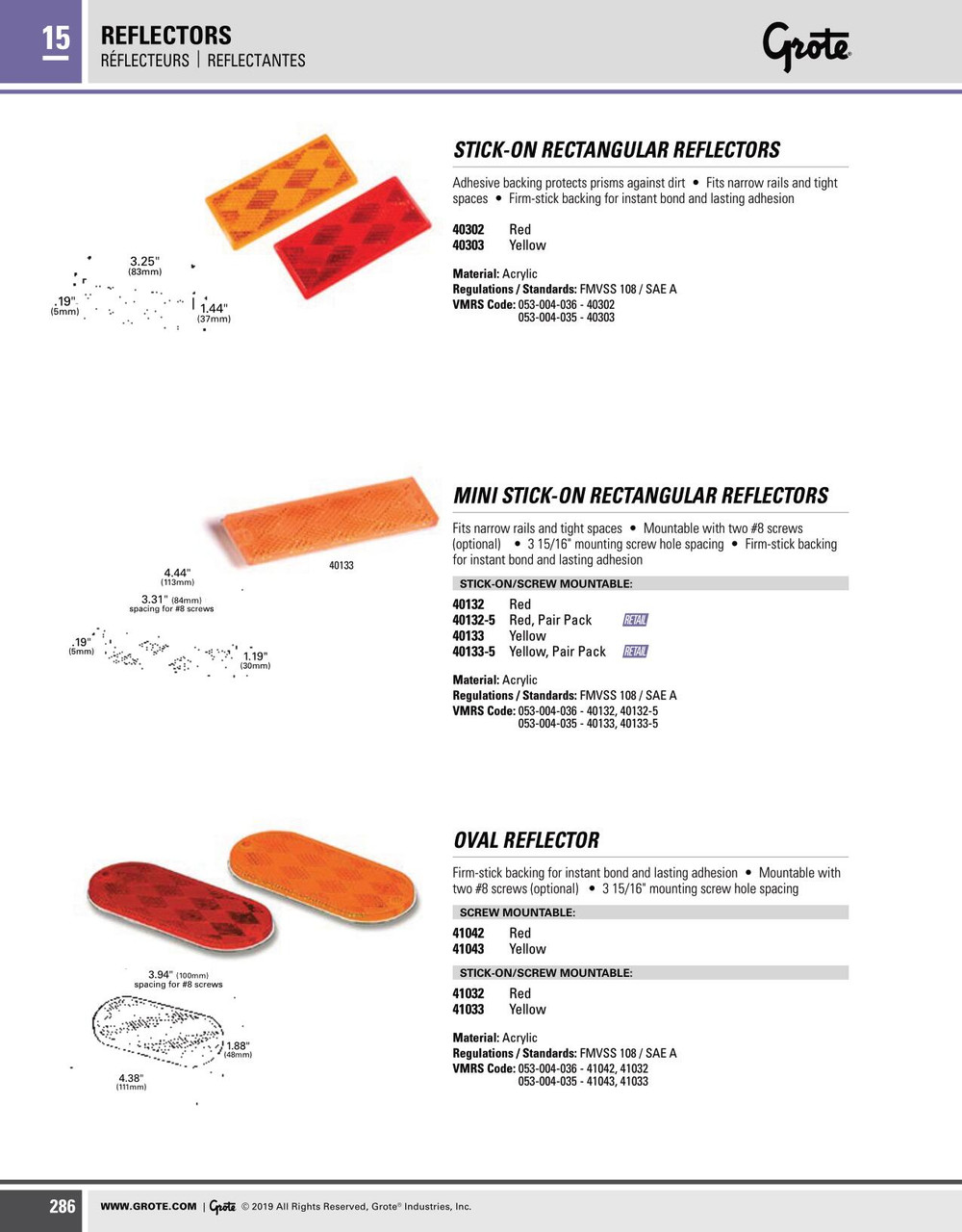 Oval Reflector - Amber  41033