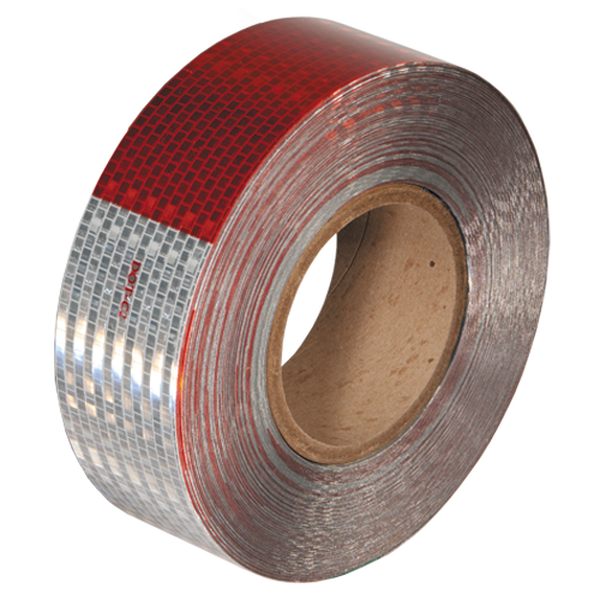 2" x 150' Reflective DOT Certified Marking Tape - Red/Silver  41050