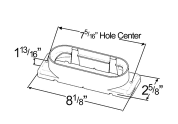 6" Oval Lamp Mounting Bracket - Black  43172