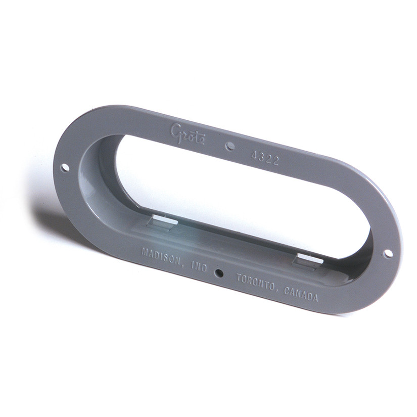 6" Oval Lamp Theft Resistant Mounting Flange - Gray  43220