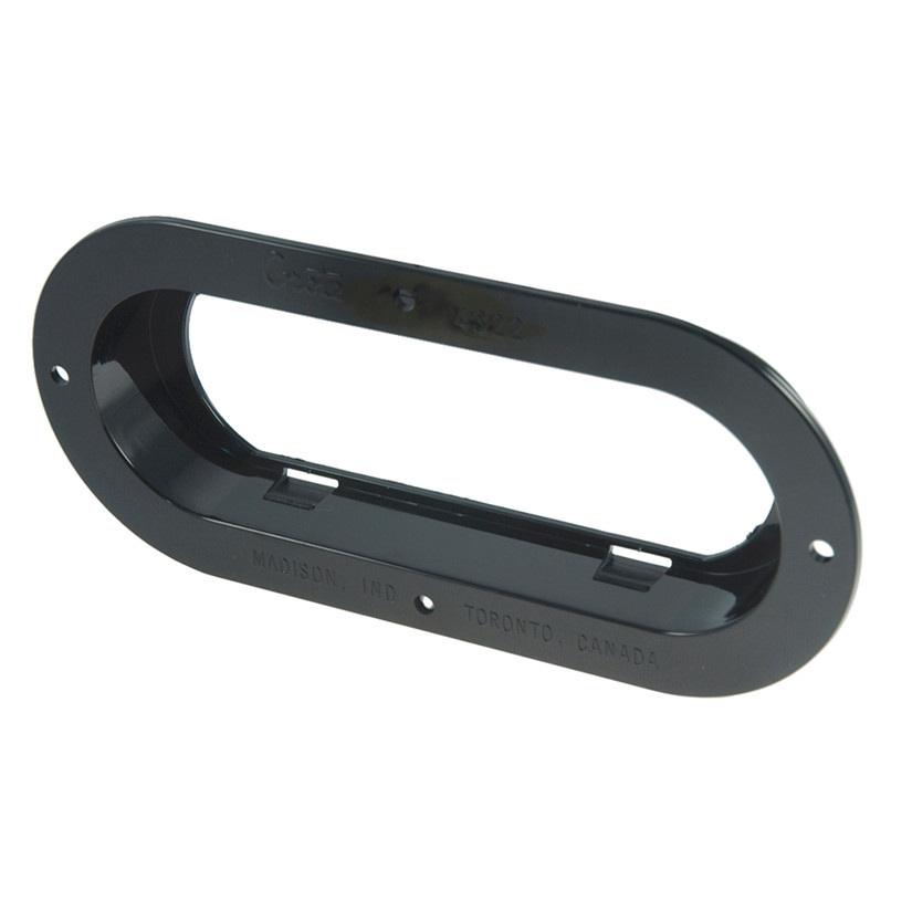6" Oval Lamp Theft Resistant Mounting Flange - Black  43222
