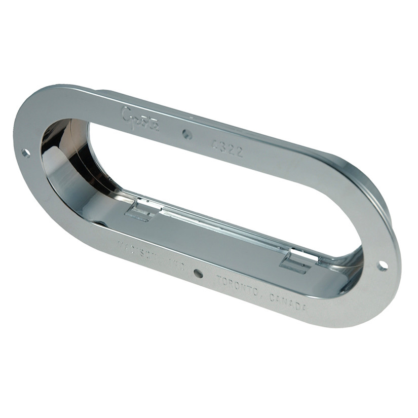 6" Oval Lamp Theft Resistant Mounting Flange - Chrome  43223
