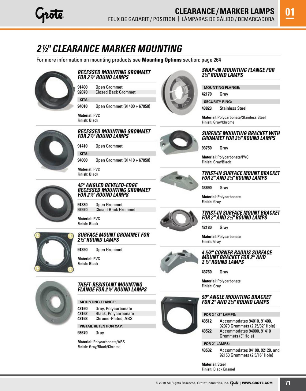 Surface Mount Twist-In Bracket - Gray  43690