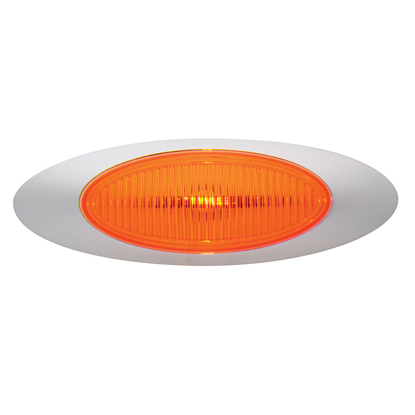 M1 Series Clearance/Marker Lamp & Bezel w/.180" Bullet Connector - Amber  45573