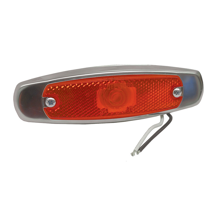 Low-Profile Clearance/Marker Lamp w/Built-in Reflector & Bezel - Red  45662